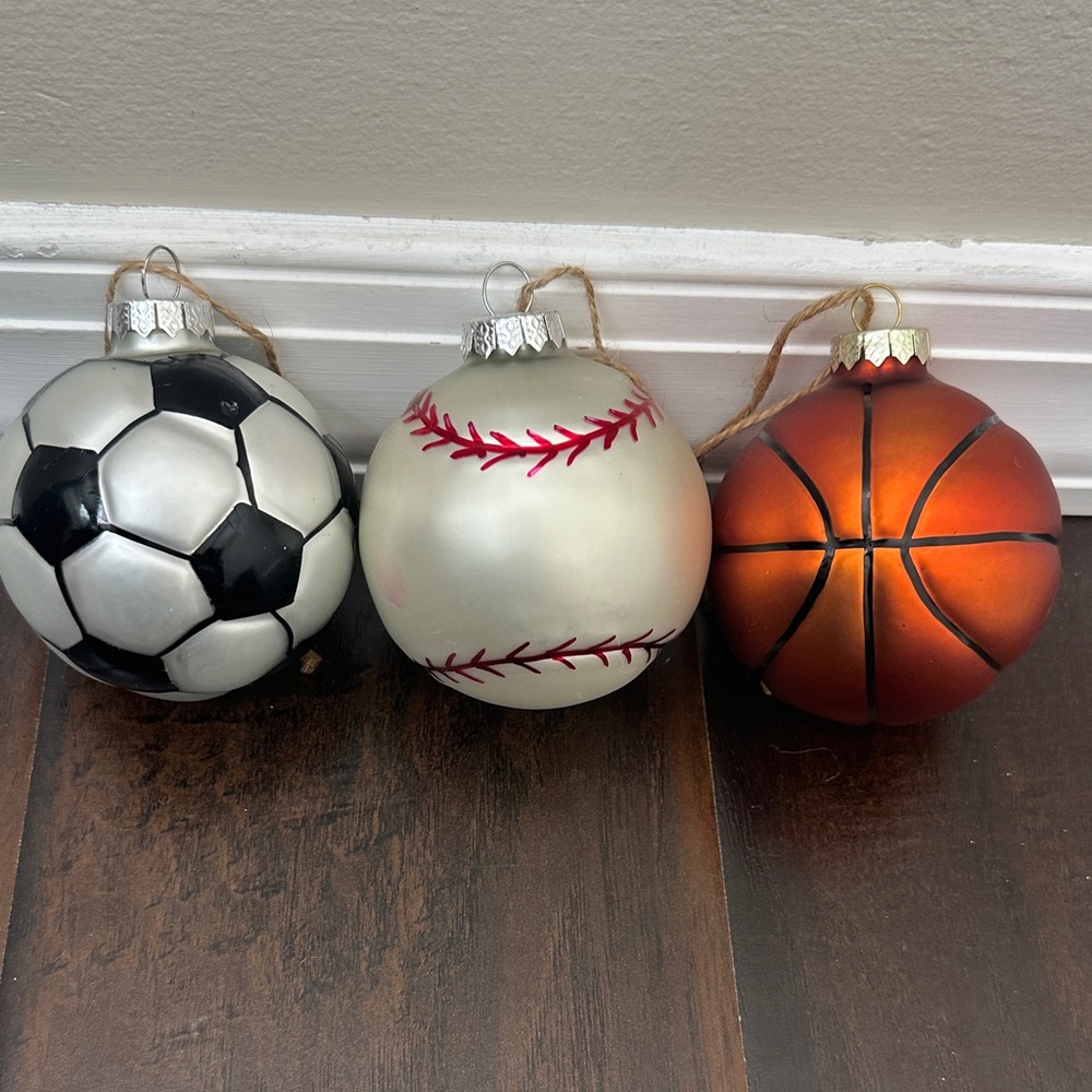 Pottery Barn Mercury Ball Sports Ornaments